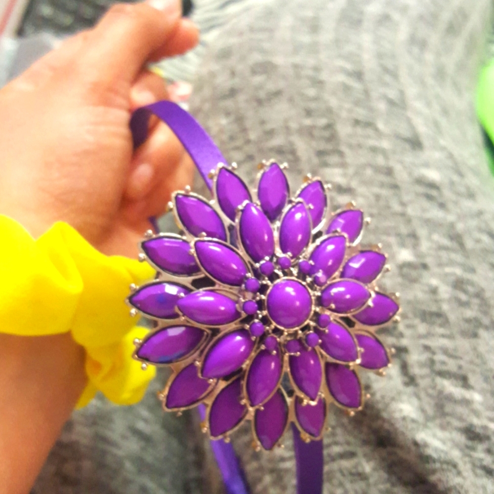 Purple flower headband